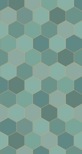 Paneelitapetti PhotowallXL Hexagon Motif 1,50x2,79 m vihreä