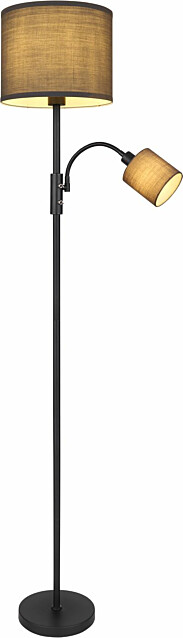 Lattiavalaisin Globo Nathan 158cm, lukuvalolla, musta/antrasiitti