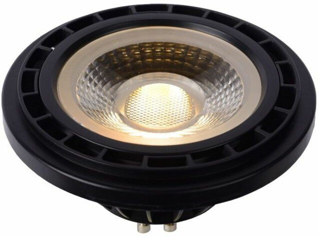 LED-lamppu Lucide ES111, GU10, 12W Dim to warm, 2200K/3000K, musta