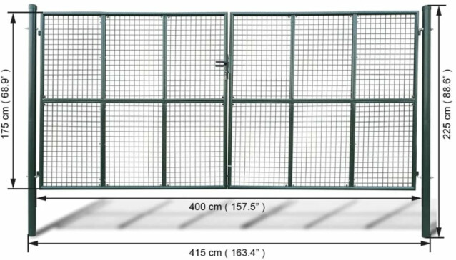 Puutarhan verkko-aidan portti, 415x225cm/400x175cm