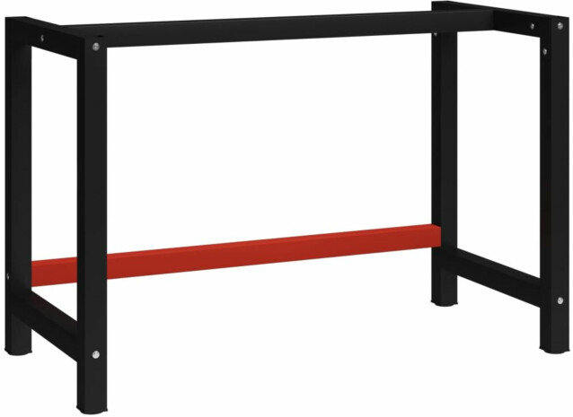 Työpöydän runko metalli, 120x57x79 cm, musta ja punainen