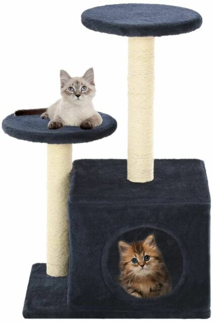 Kissan kiipeilypuu, sisal-pylväillä, 60cm, tummansininen