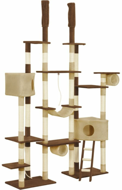 Kissan kiipeilypuu, sisal-pylväillä, 60x40x234cm, ruskea
