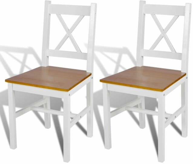 Ruokapöydän tuolit, 2 kpl, valkoinen mänty
