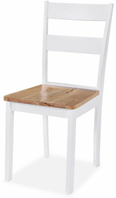 Ruokapöydän tuolit, 6 kpl, valkoinen täysi kumipuu