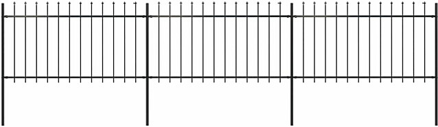 Puutarha-aita, keihäskärjillä, 5.1x1m, teräs, musta
