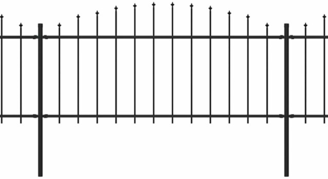 Puutarha-aita, keihäskärjillä, teräs, (0.5-0.75)x3.4m, musta