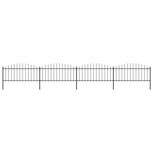 Puutarha-aita, keihäskärjillä, teräs, (0.5-0.75)x6.8m, musta