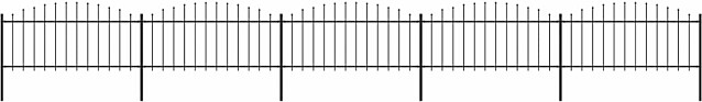 Puutarha-aita, keihäskärjillä, teräs, (0.5-0.75)x8.5m, musta