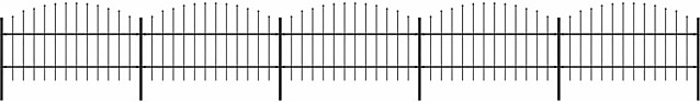 Puutarha-aita, keihäskärjillä, teräs, (0.75-1)x8.5m, musta