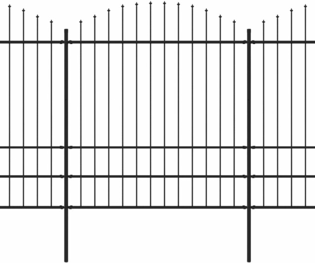 Puutarha-aita, keihäskärjillä, teräs, (1.75-2)x5.1m, musta