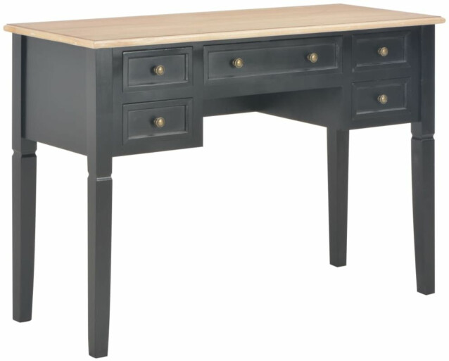 Kirjoituspöytä, musta, 109,5x45x77,5 cm, puinen