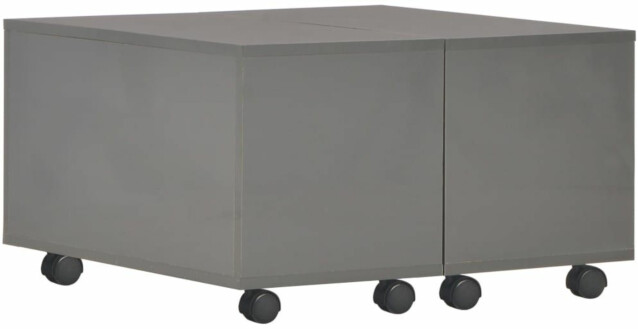 Sohvapöytä, korkeakiilto harmaa, 60x60x35 cm