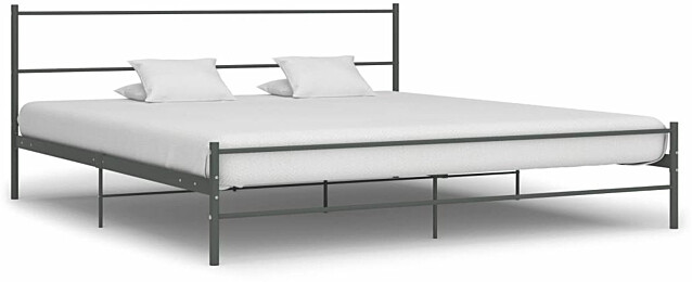 Sängynrunko Basic, harmaa metalli, 200x200 cm