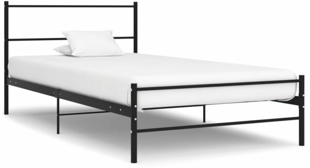 Sängynrunko Basic, musta metalli, 100x200 cm