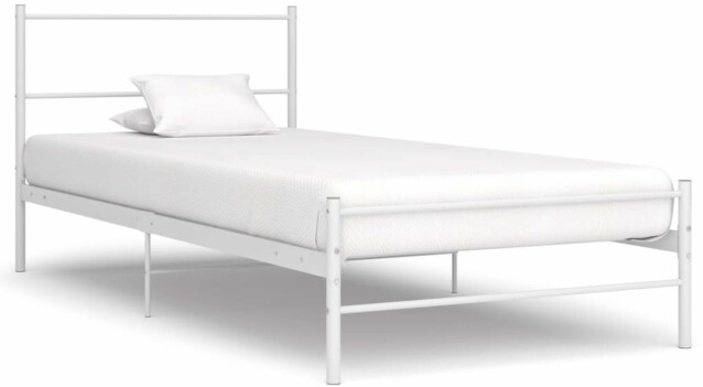 Sängynrunko Basic, valkoinen metalli, 100x200 cm