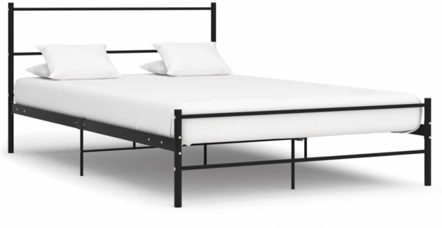 Sängynrunko Basic, musta metalli, 160x200 cm