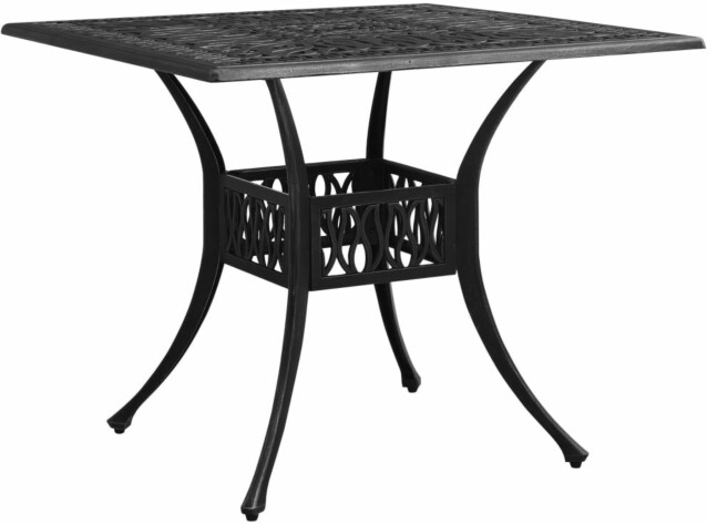 Puutarhapöytä musta, 90x90x73 cm, valualumiini