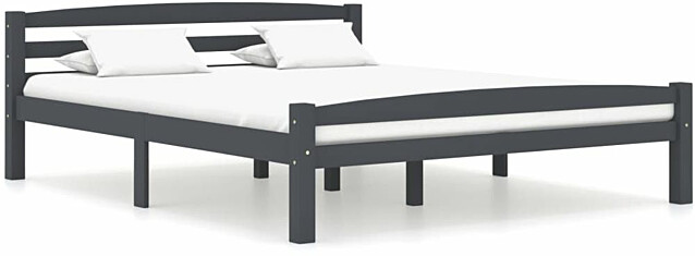 Sängynrunko, tummanharmaa, täysi mänty,160x200 cm