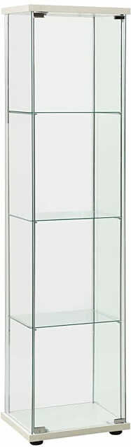 Varastokaappi karkaistu lasi, 42,5x36,5x163 cm, valkoinen