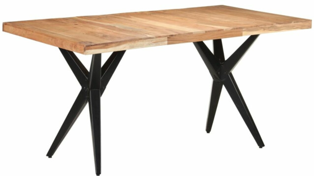 Ruokapöytä, 160x80x76 cm, täysi akaasiapuu