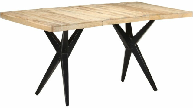 Ruokapöytä, 160x80x76 cm, karkea mangopuu