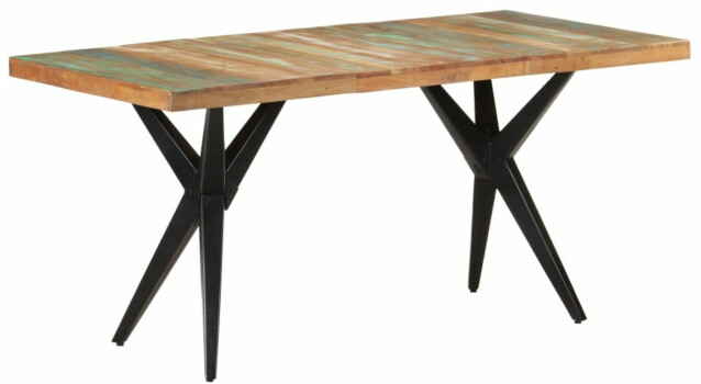 Ruokapöytä, 160x80x76 cm, kierrätetty täyspuu