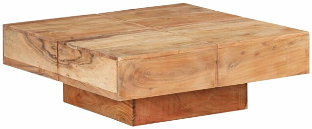 Sohvapöytä, 80x80x28 cm, täysi akaasiapuu