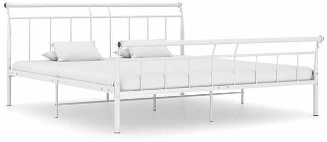 Sängynrunko, valkoinen metalli, 160x200 cm