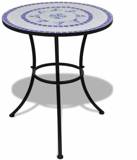 Bistropöytä 60 cm, sininen ja valkoinen mosaiikki