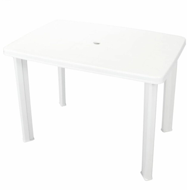 Puutarhapöytä valkoinen, 101x68x72 cm, muovi