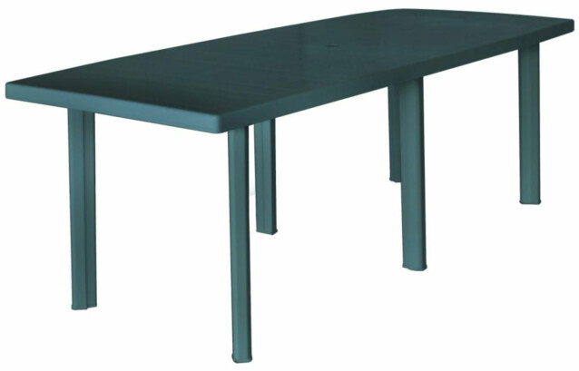 Puutarhapöytä vihreä, 210x96x72 cm, muovi
