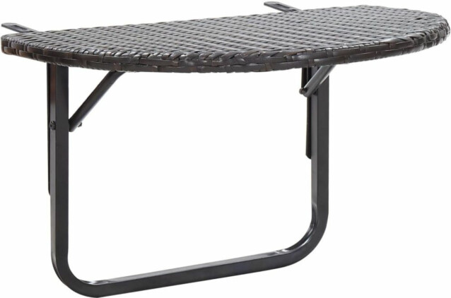 Parvekepöytä, 60x60x50 cm, ruskea polyrottinki