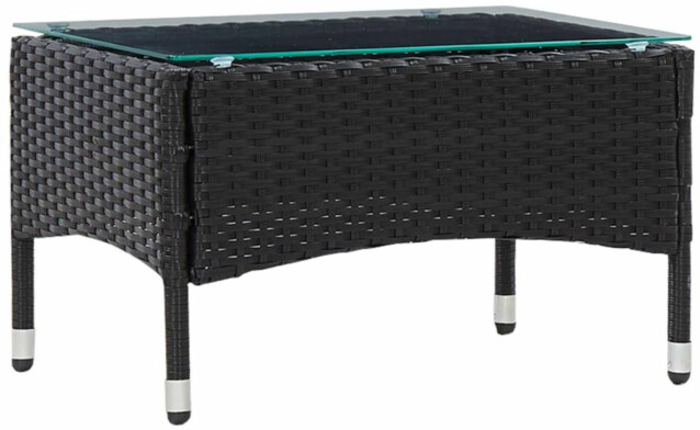 Sohvapöytä, 60x40x36 cm, musta polyrottinki