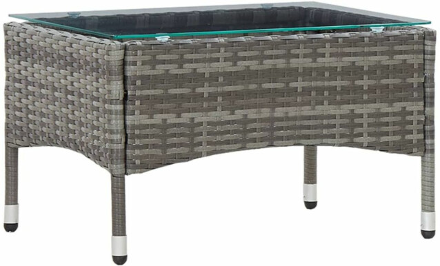 Sohvapöytä, 60x40x36 cm, harmaa polyrottinki