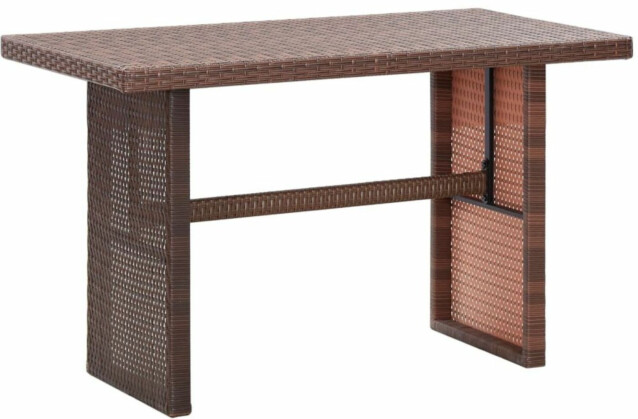 Puutarhapöytä, 110x60x67 cm, ruskea polyrottinki