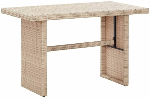 Puutarhapöytä, 110x60x67 cm, harmaa polyrottinki