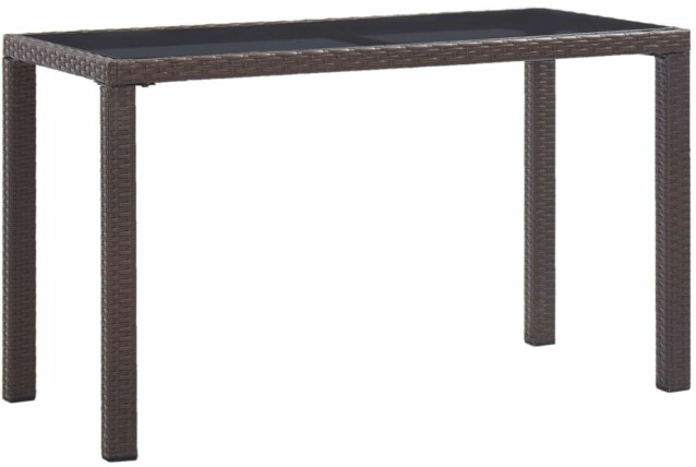 Puutarhapöytä, 123x60x74 cm, ruskea polyrottinki