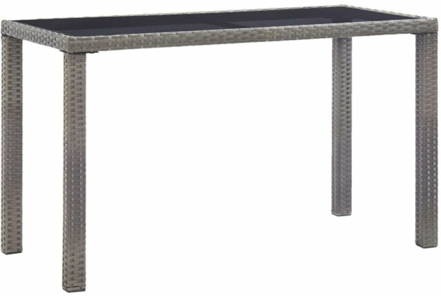 Puutarhapöytä, 123x60x74 cm, antrasiitti polyrottinki
