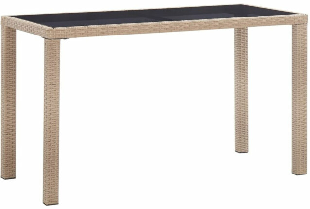 Puutarhapöytä, 123x60x74 cm, beige polyrottinki