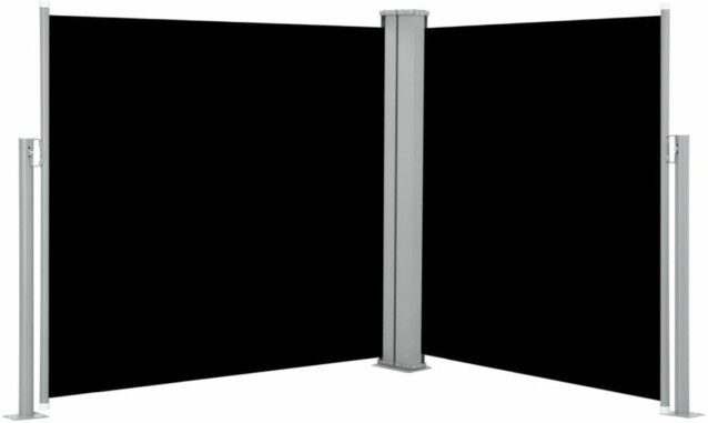 Sisäänvedettävä sivumarkiisi, 100x600 cm, musta