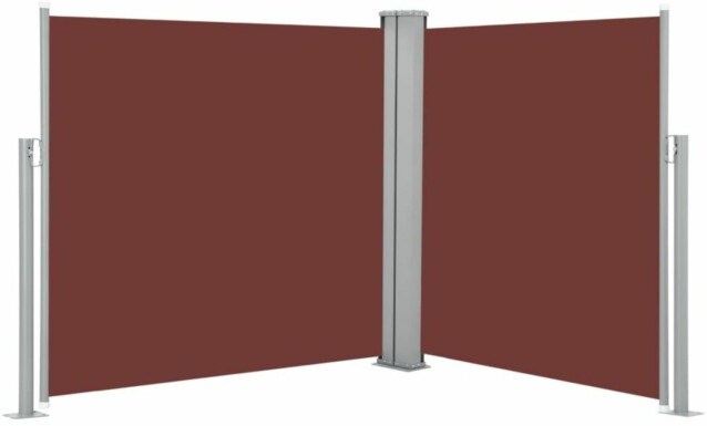 Sisäänvedettävä sivumarkiisi, 100x600 cm, ruskea