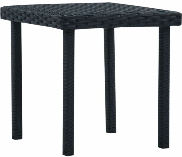 Puutarhapöytä, 40x40x40 cm, musta polyrottinki