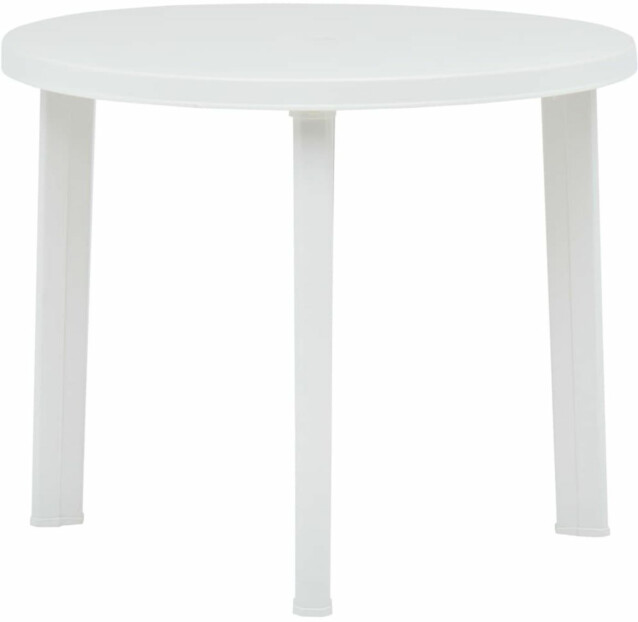 Puutarhapöytä valkoinen, 89 cm, muovi