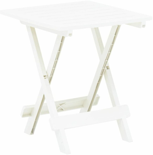 Kokoontaittuva puutarhapöytä, valkoinen, 45x43x50 cm, muovi