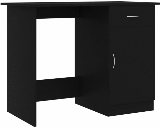 Työpöytä musta, 100x50x76 cm, lastulevy