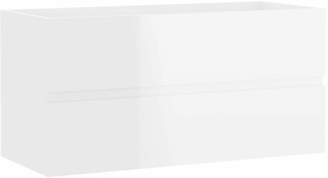 Allaskaappi, korkeakiilto valkoinen, 90x38,5x45 cm, lastulevy