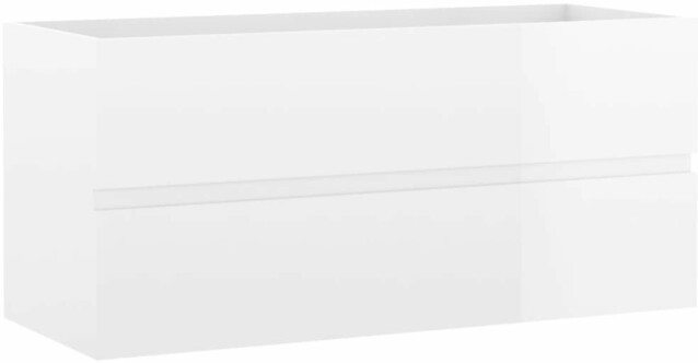 Allaskaappi, korkeakiilto valkoinen, 100x38,5x45 cm, lastulevy