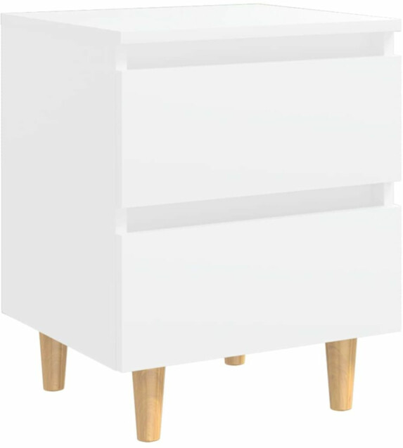 Yöpöytä, täysmäntyiset jalat, valkoinen, 40x35x50cm