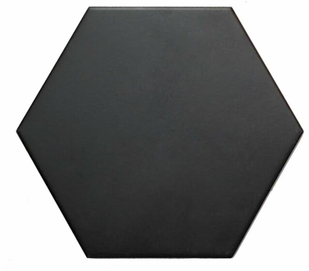 Lattialaatta Arredo Hexagon Black 17.5x20.2cm, matta, musta